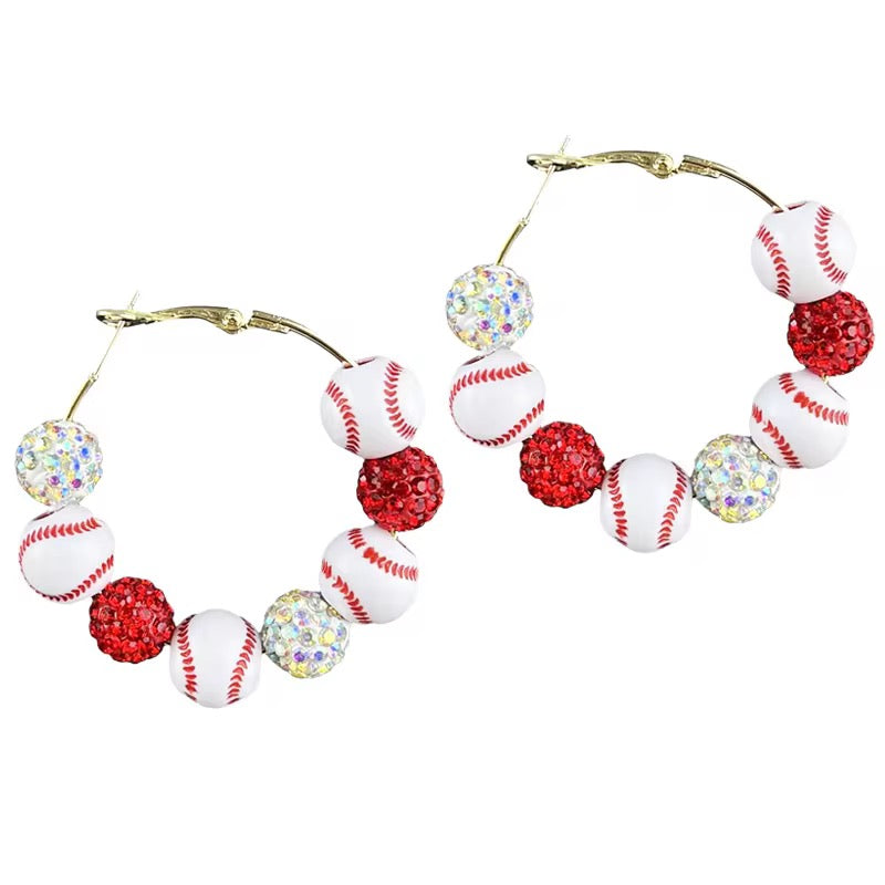 Show Your Team Color Sparkle Hoop Earrings