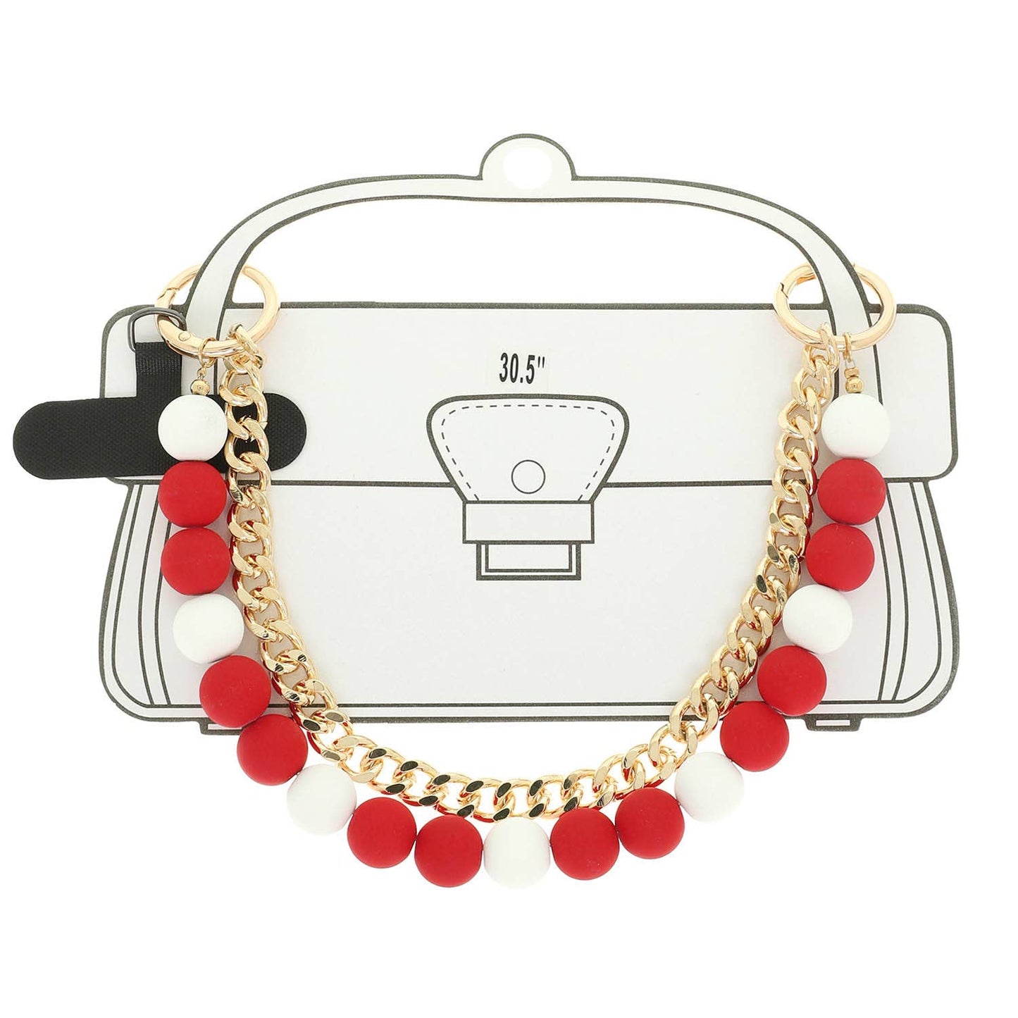 Gameday Team Colorway Dual-Strand Bag Charm: Red White