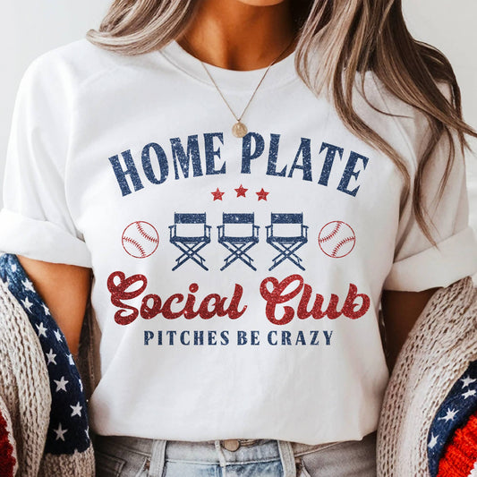 Baseball Home Plate Social Club Tee
