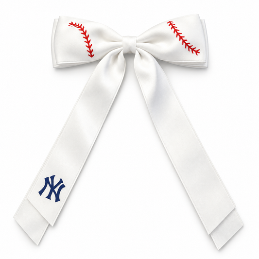 NY Bombers Baseball Bow
