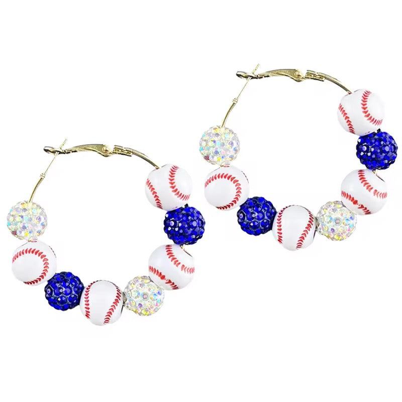 Show Your Team Color Sparkle Hoop Earrings