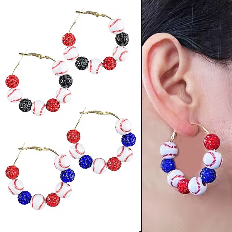 Show Your Team Color Sparkle Hoop Earrings