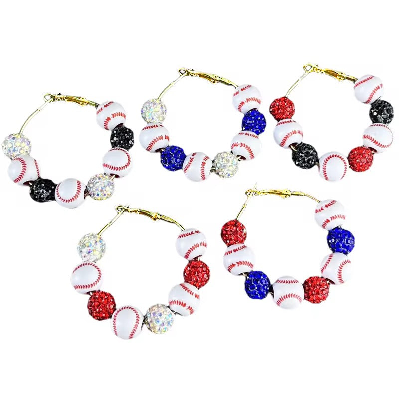 Show Your Team Color Sparkle Hoop Earrings