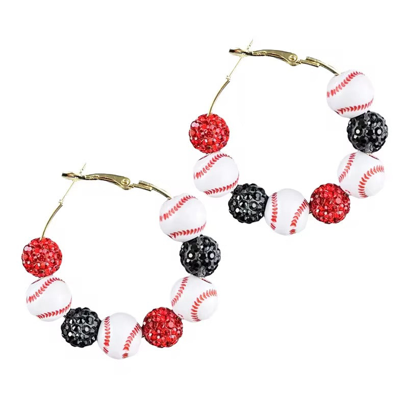 Show Your Team Color Sparkle Hoop Earrings