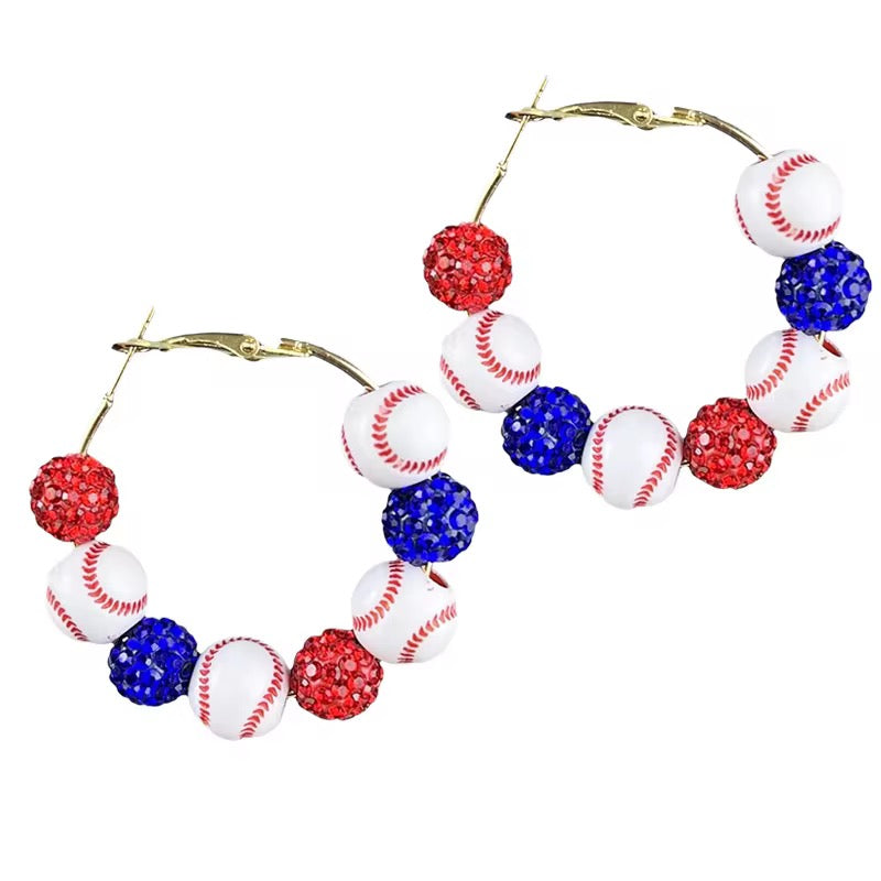 Show Your Team Color Sparkle Hoop Earrings