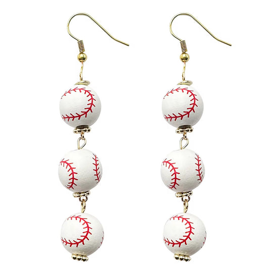 Triple Play Baseball Drop Earrings - 2 colors
