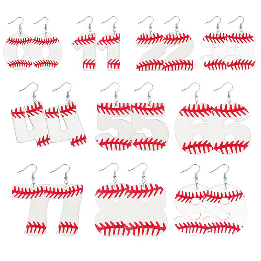 Baseball Number Statement Earrings