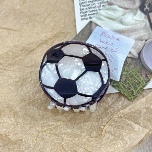 Soccer Ball Hair Claw Clip – Sports Hair Accessory (1.5”)
