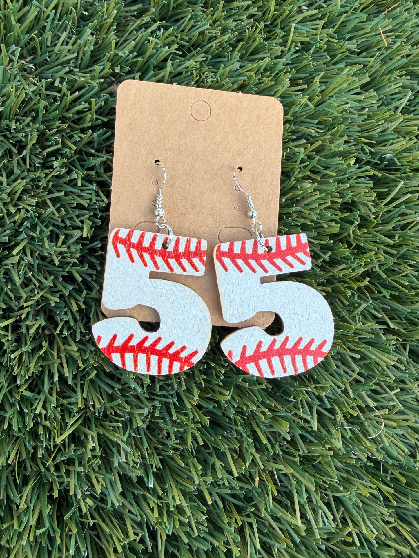 Baseball Number Statement Earrings