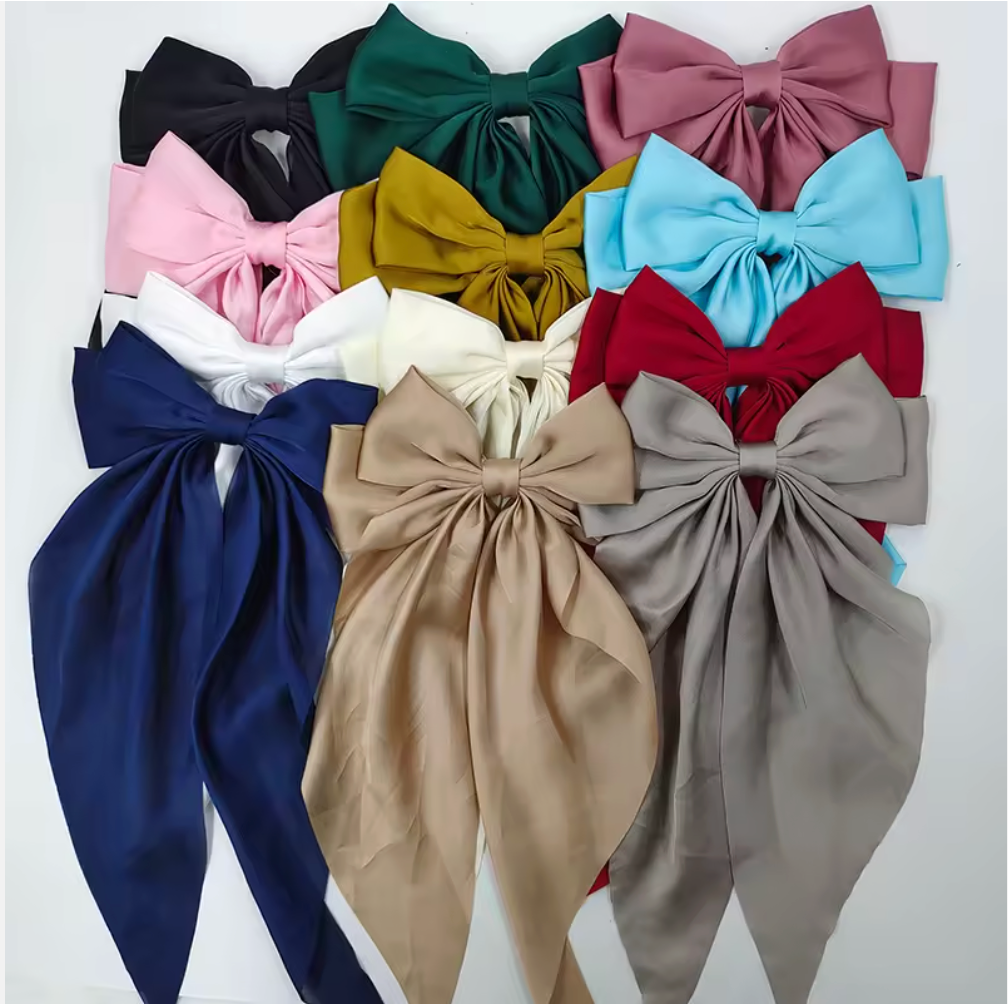 Oversized Satin Bow Clip – Hair Bow & Bag Accessory
