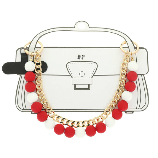 Gameday Team Colorway Dual-Strand Bag Charm: Red White