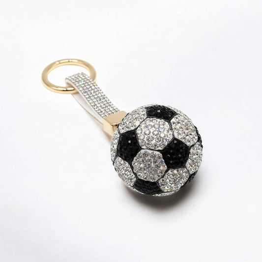 Bling Studded Soccer Ball Bag Charm/Keychain