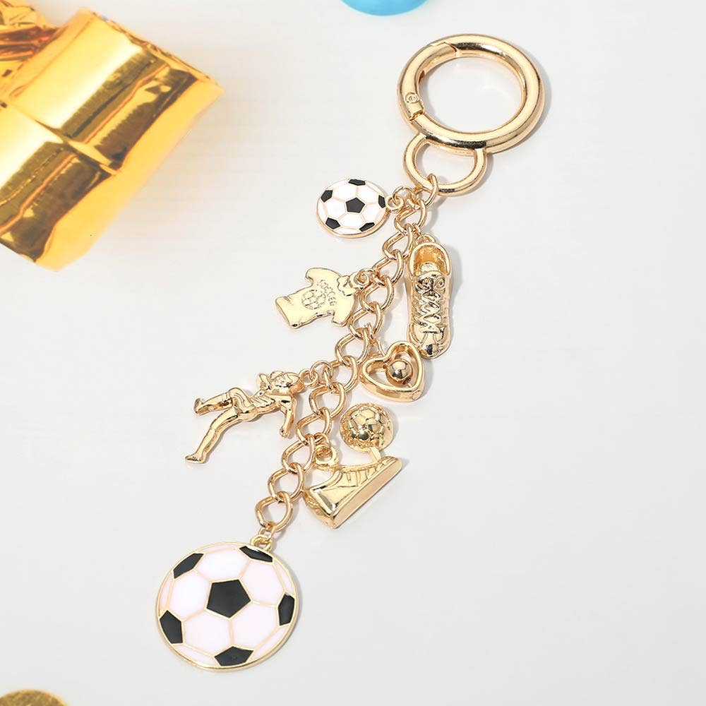 Soccer Charm Keychain Bag Charm