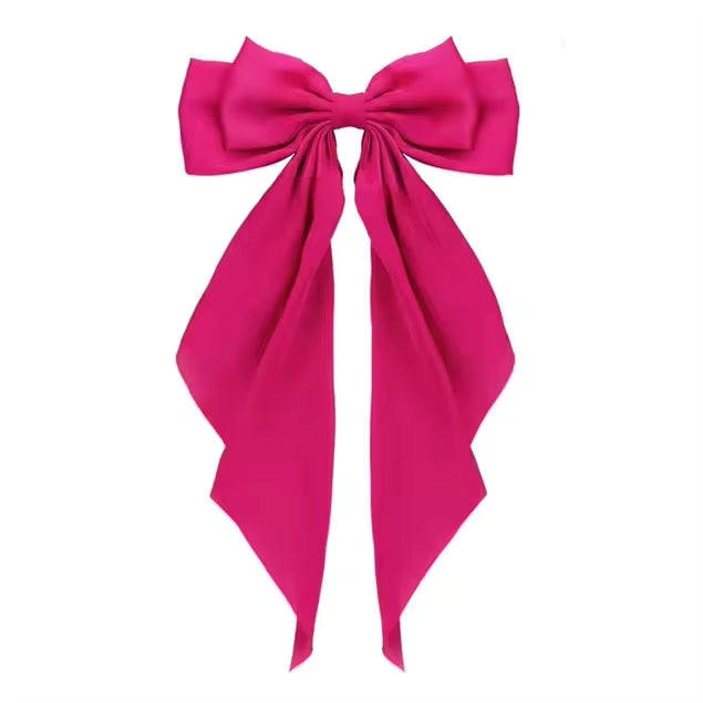 Oversized Satin Bow Clip – Hair Bow & Bag Accessory