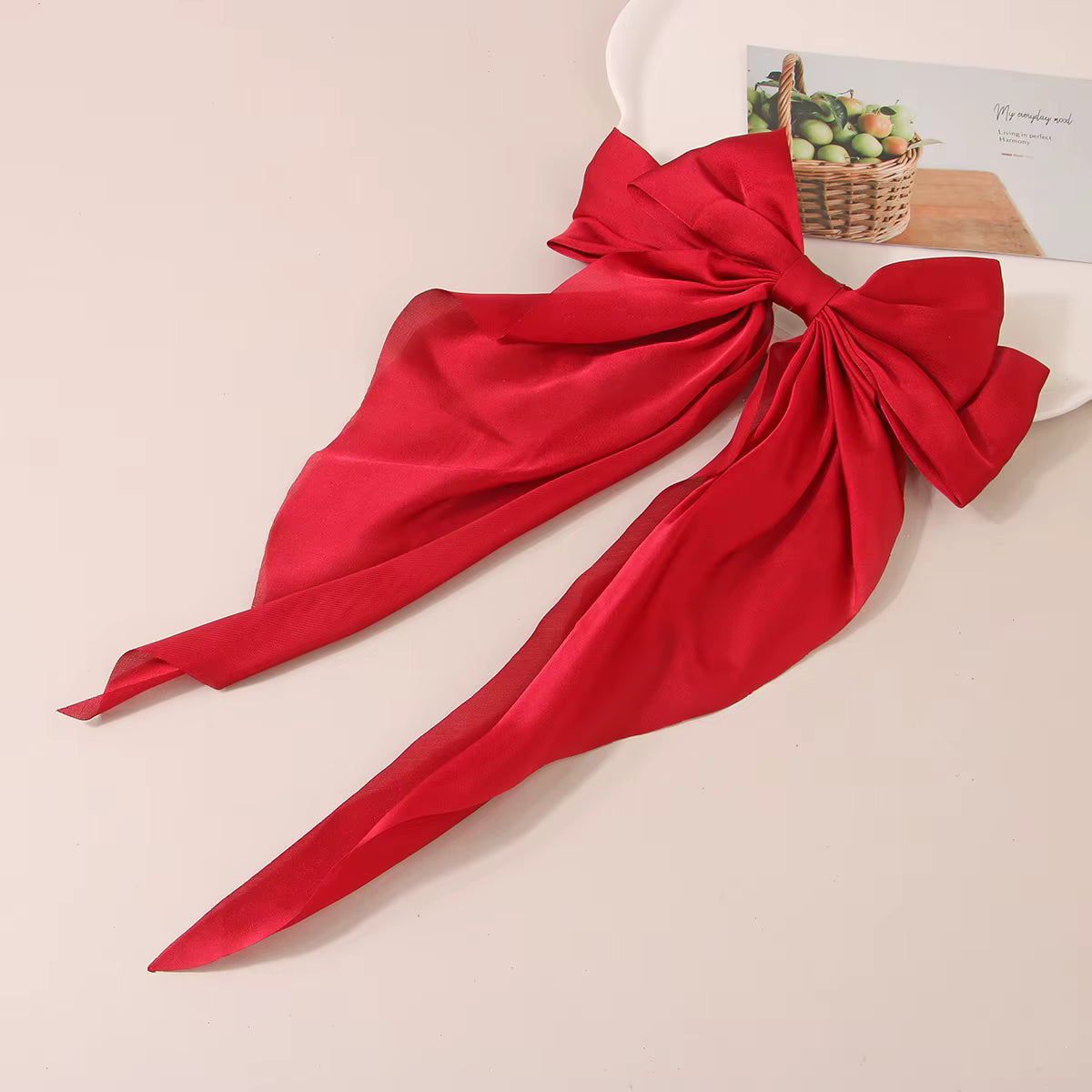 Oversized Satin Bow Clip – Hair Bow & Bag Accessory