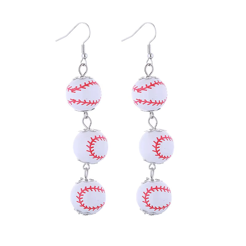 Triple Play Baseball Drop Earrings - 2 colors